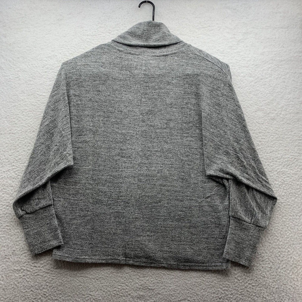 Lucky Brand Sweater Womens Large Heather Gray Relaxed Cowl Neck Soft Thin Preppy - Picture 5 of 16